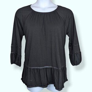 Cupio Black Long Sleeve Top